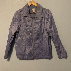 Chico’s Women's Light Jacket Purple Frills Size 3 (16/XL)